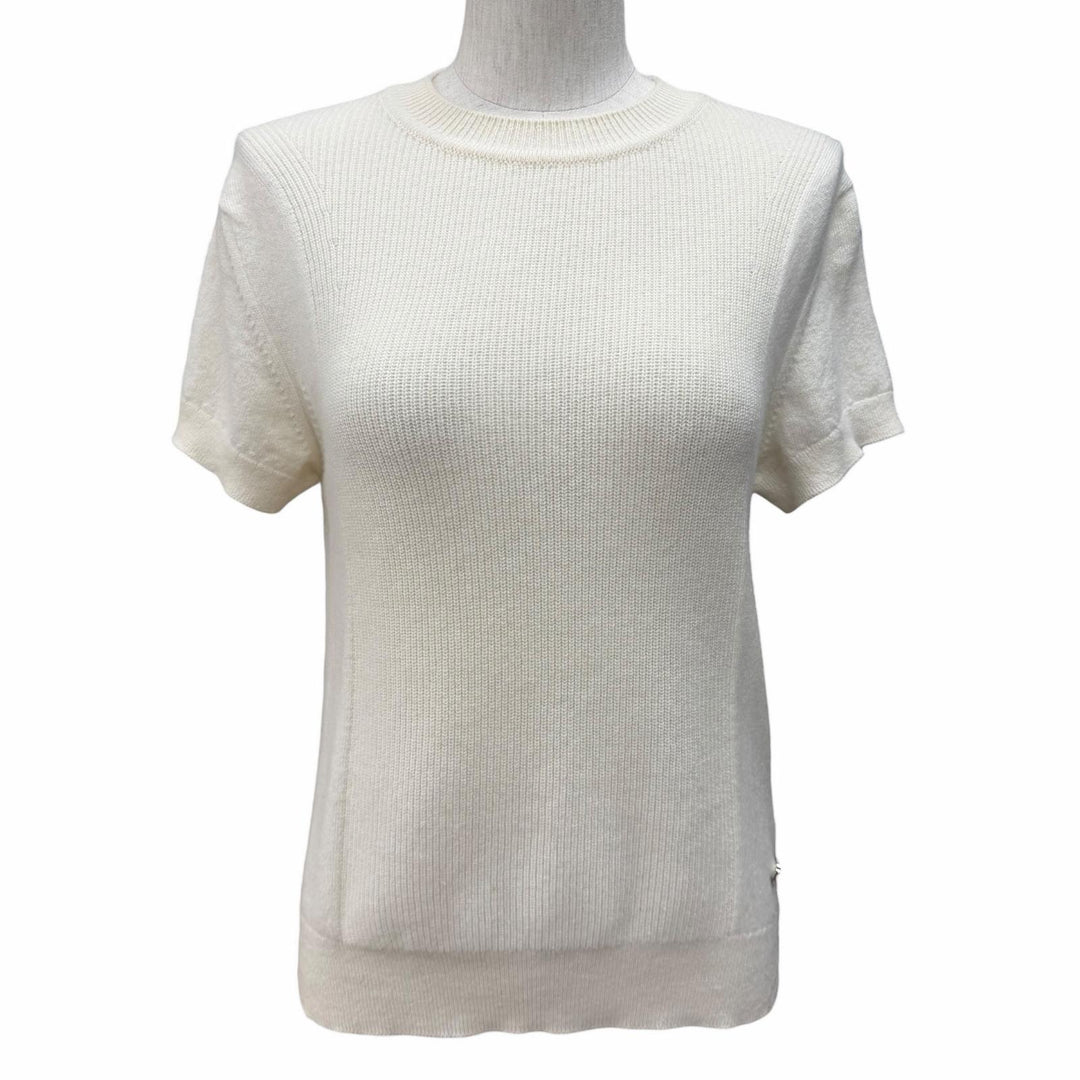 Great HERMES Short sleeve knit Crew neck with metal logo cashmere 38 4E2600D1