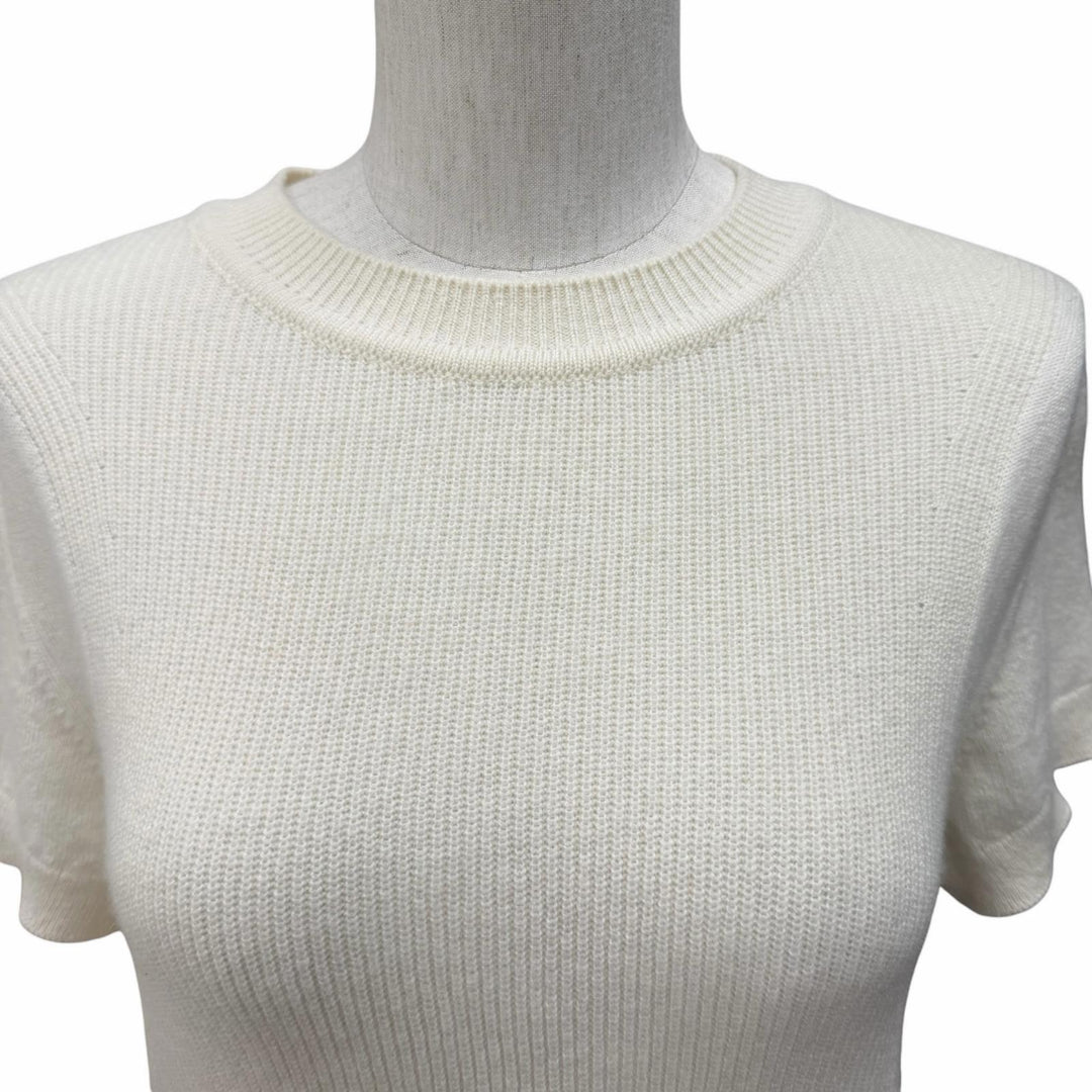 Great HERMES Short sleeve knit Crew neck with metal logo cashmere 38 4E2600D1