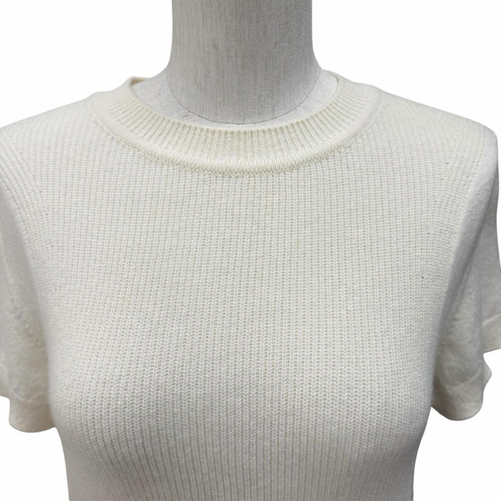 Great HERMES Short sleeve knit Crew neck with metal logo cashmere 38 4E2600D1