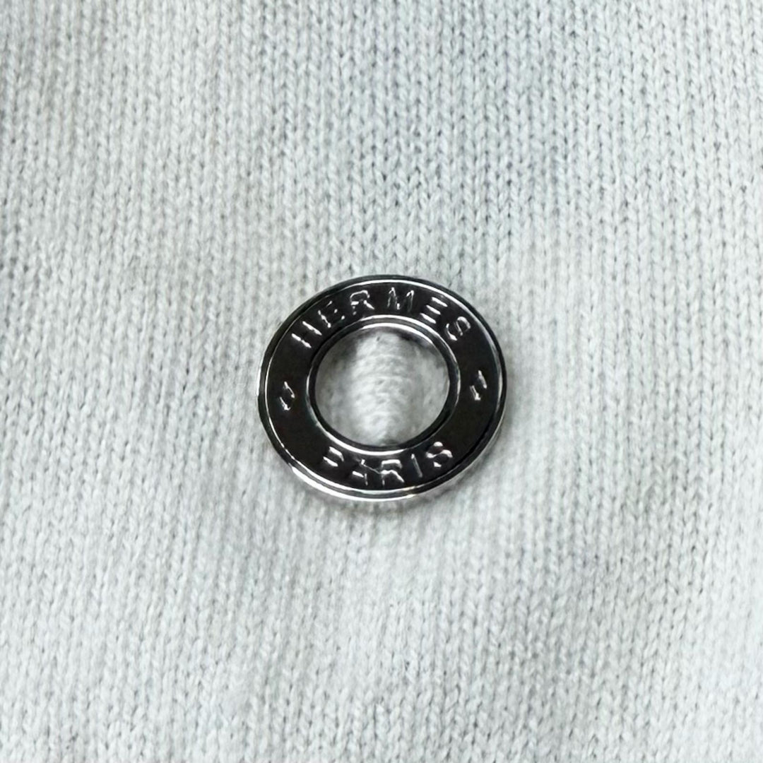 Great HERMES Short sleeve knit Crew neck with metal logo cashmere 38 4E2600D1