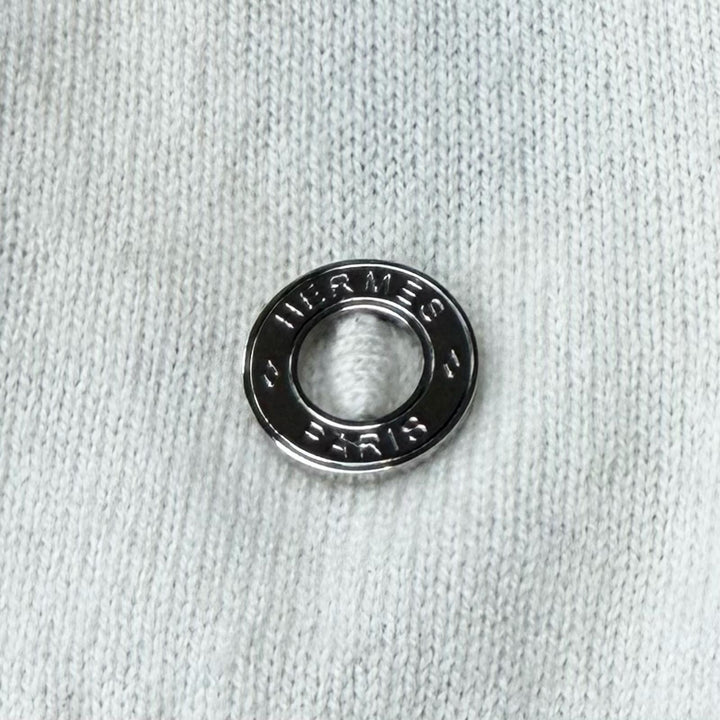 Great HERMES Short sleeve knit Crew neck with metal logo cashmere 38 4E2600D1