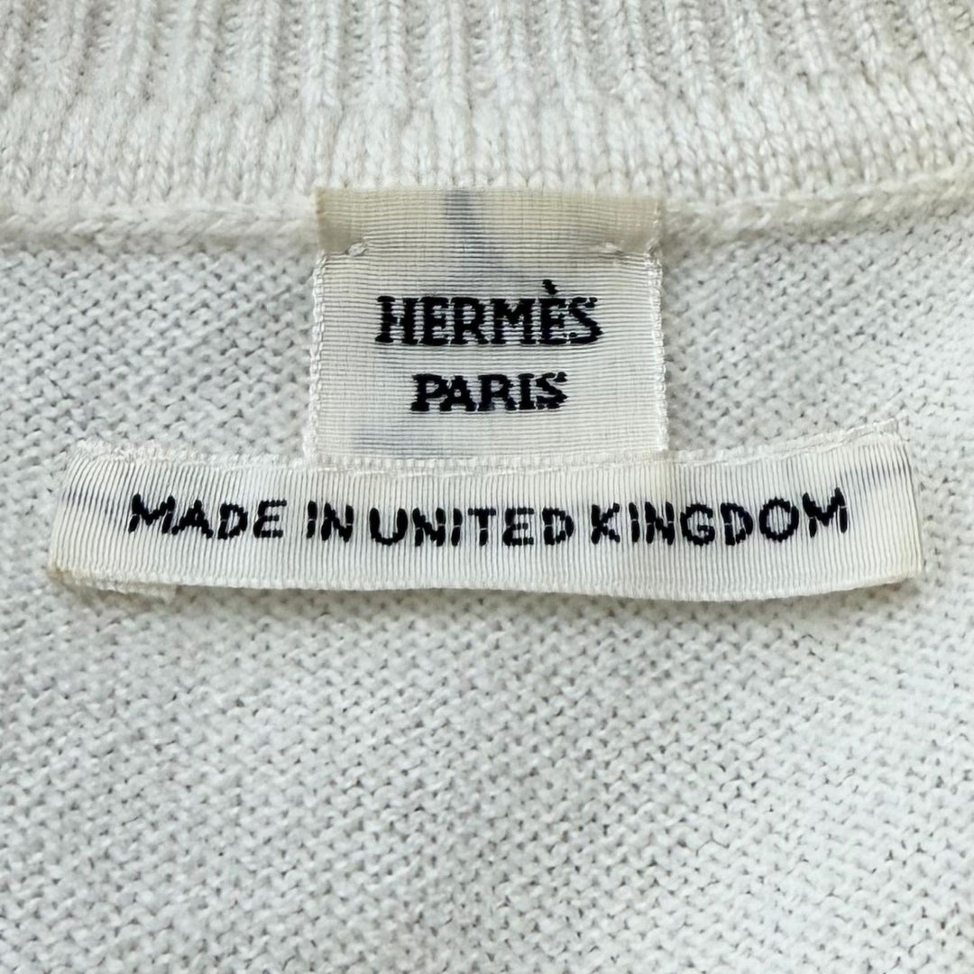 Great HERMES Short sleeve knit Crew neck with metal logo cashmere 38 4E2600D1