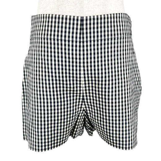 Excellent Christian Dior Pants Gingham check shorts black silk Women 38