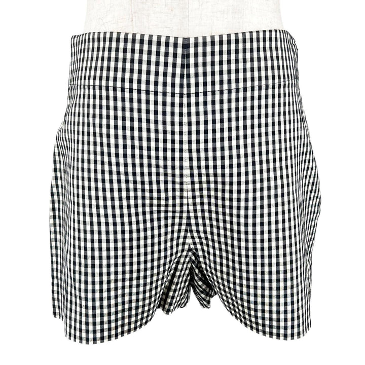Excellent Christian Dior Pants Gingham check shorts black silk Women 38