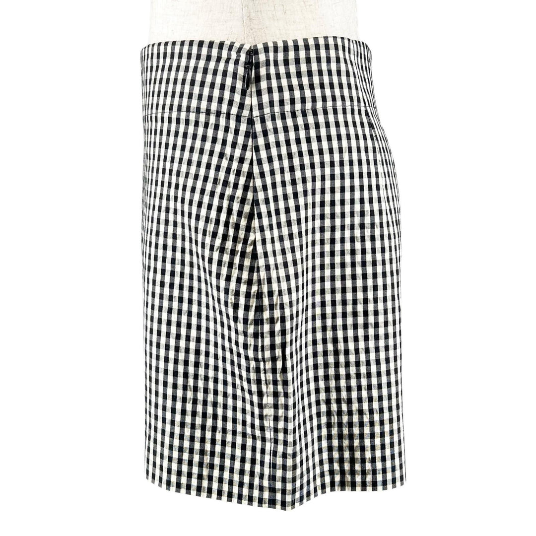 Excellent Christian Dior Pants Gingham check shorts black silk Women 38