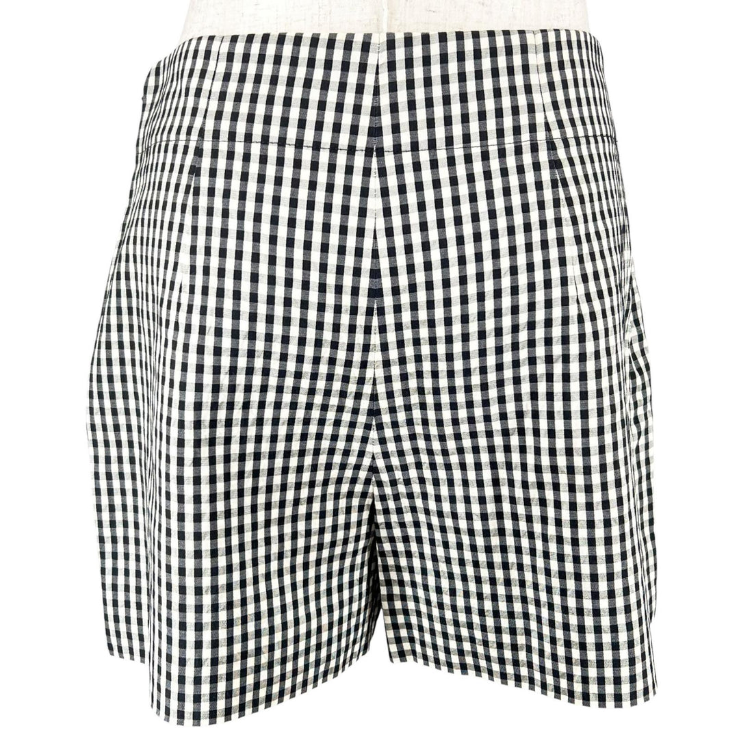 Excellent Christian Dior Pants Gingham check shorts black silk Women 38