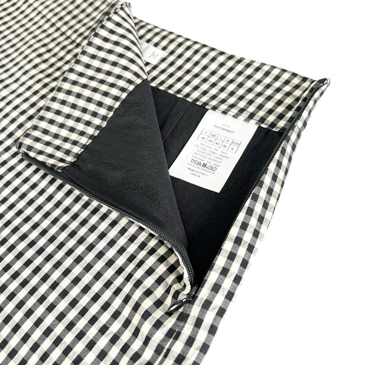 Excellent Christian Dior Pants Gingham check shorts black silk Women 38