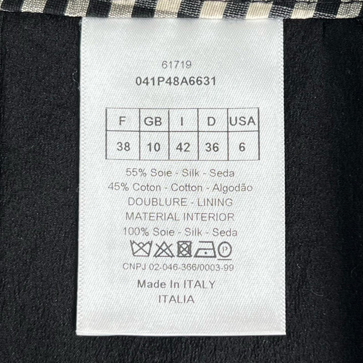Excellent Christian Dior Pants Gingham check shorts black silk Women 38