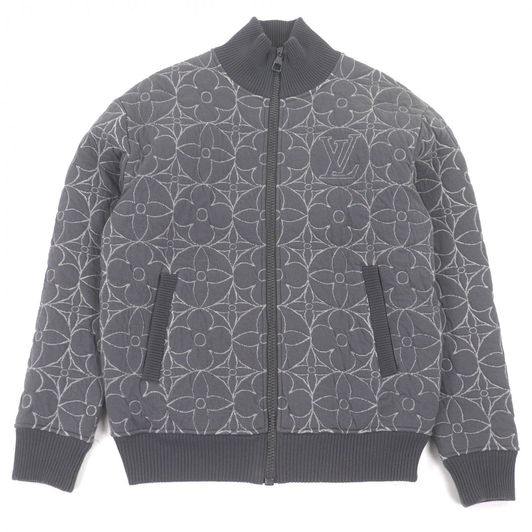 Great LOUIS VUITTON Blouson Monogram LV logo quilting gray cotton mens XS