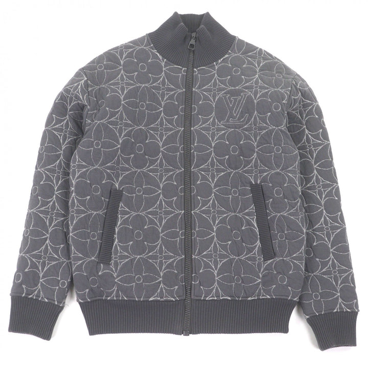 Great LOUIS VUITTON Blouson Monogram LV logo quilting gray cotton mens XS