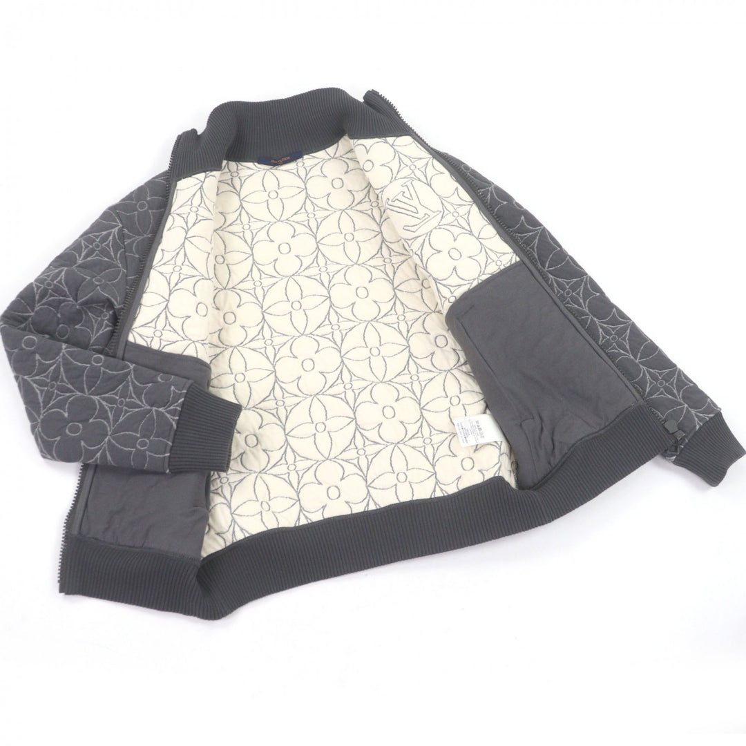Great LOUIS VUITTON Blouson Monogram LV logo quilting gray cotton mens XS