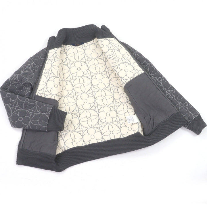 Great LOUIS VUITTON Blouson Monogram LV logo quilting gray cotton mens XS