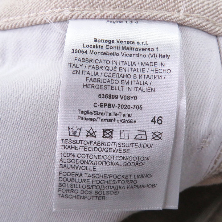 Excellent BOTTEGAVENETA Pants Button fly beige cotton mens 46 636899