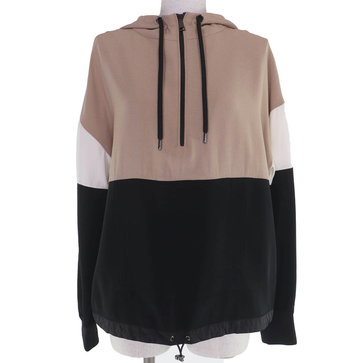 Excellent MONCLER hoodie CAMICIA Logo patch and hood beige acetate Women 38