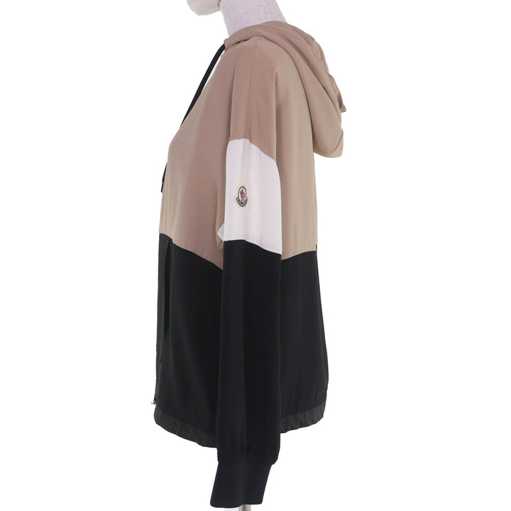 Excellent MONCLER hoodie CAMICIA Logo patch and hood beige acetate Women 38