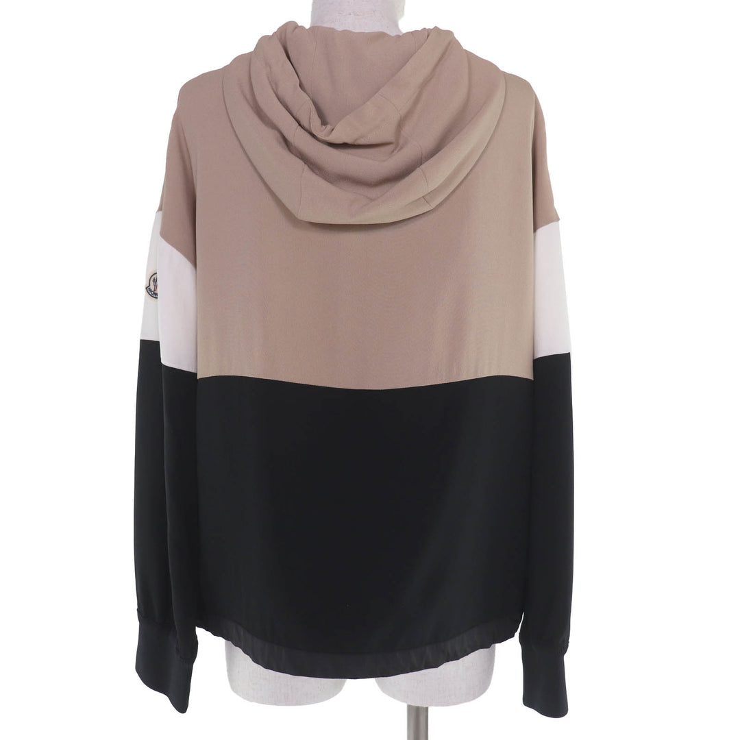Excellent MONCLER hoodie CAMICIA Logo patch and hood beige acetate Women 38