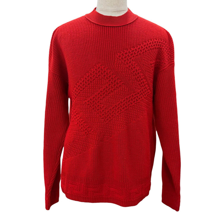 Excellent VERSACE sweater Pullover knit Red wool mens 46 1002167
