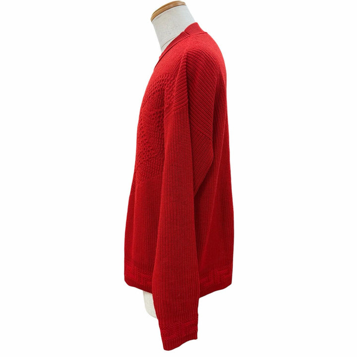 Excellent VERSACE sweater Pullover knit Red wool mens 46 1002167