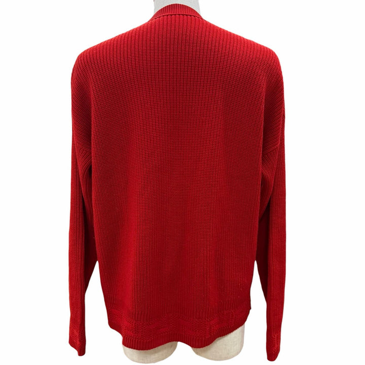 Excellent VERSACE sweater Pullover knit Red wool mens 46 1002167