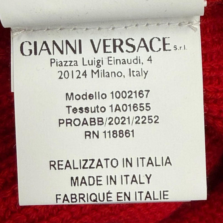 Excellent VERSACE sweater Pullover knit Red wool mens 46 1002167