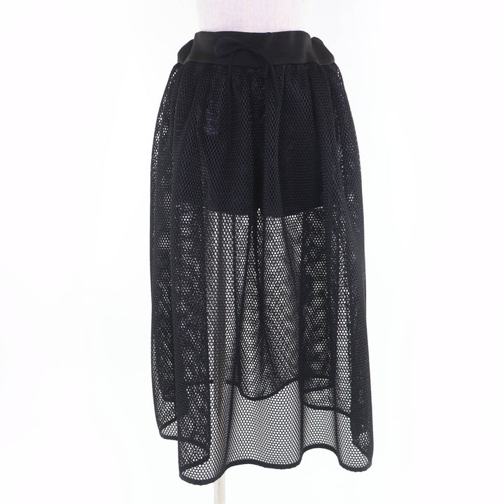 Excellent Christian Dior bottoms Mesh design skirt black 42 117J36A8053
