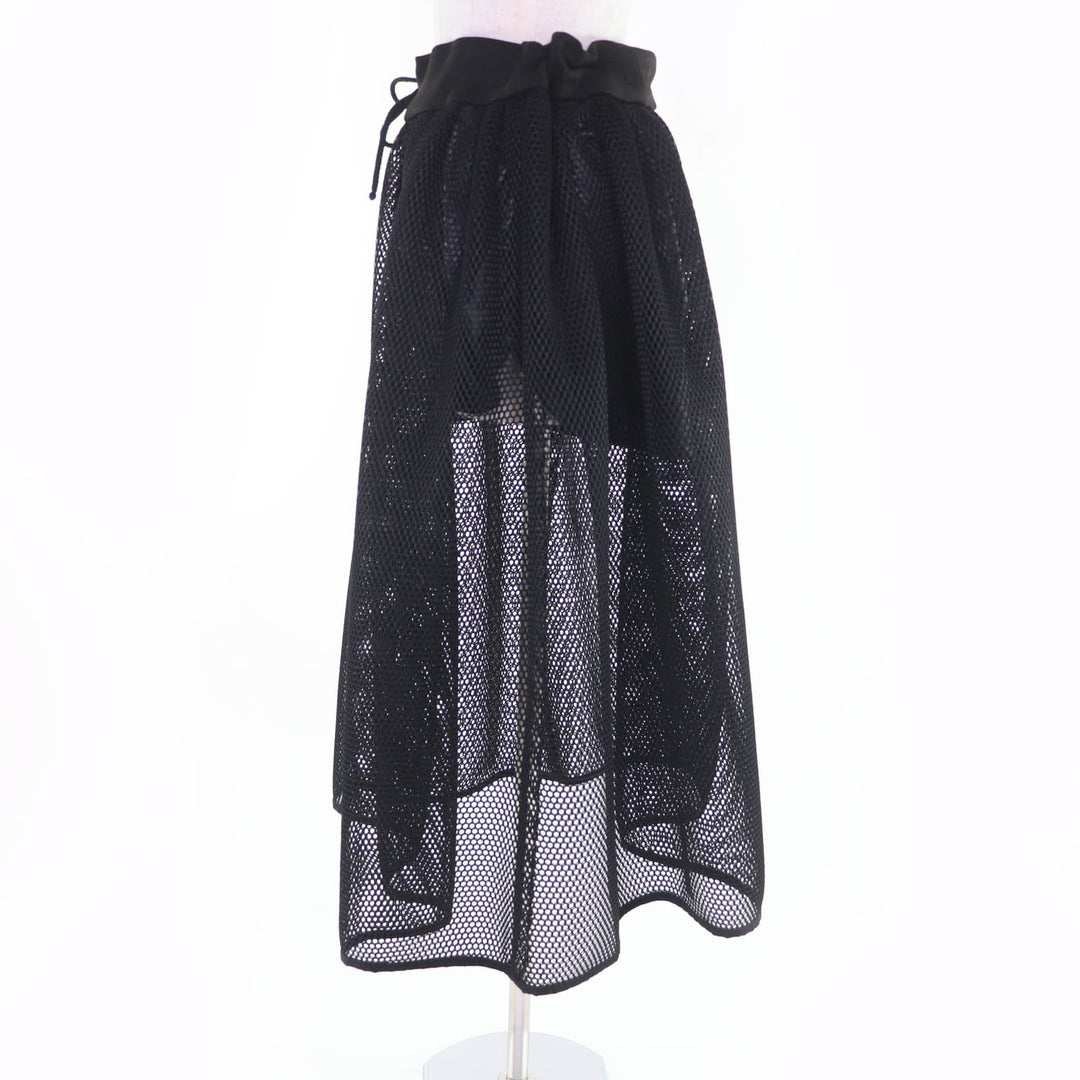 Excellent Christian Dior bottoms Mesh design skirt black 42 117J36A8053