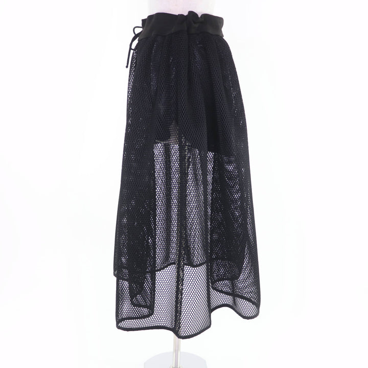 Excellent Christian Dior bottoms Mesh design skirt black 42 117J36A8053