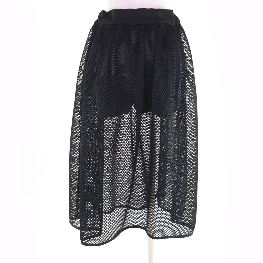 Excellent Christian Dior bottoms Mesh design skirt black 42 117J36A8053