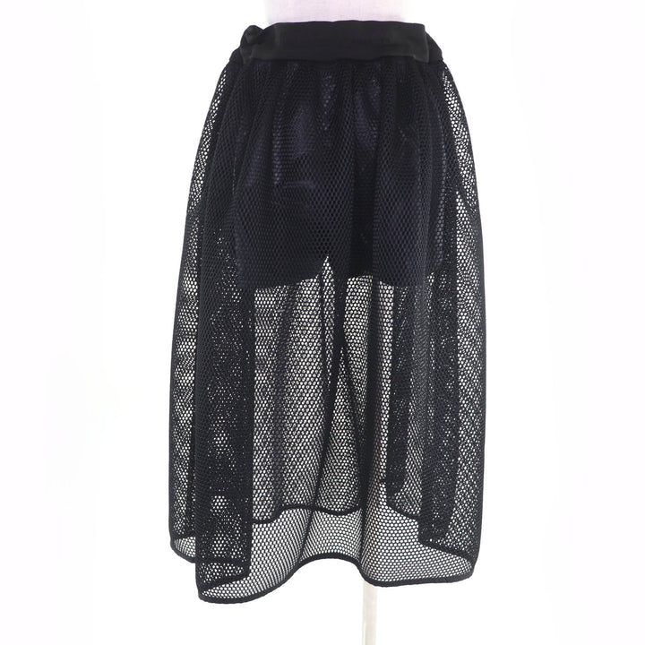 Excellent Christian Dior bottoms Mesh design skirt black 42 117J36A8053