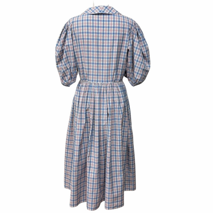 Great MIUMIU one piece Logo embroidered check pattern cotton 38 MF4381