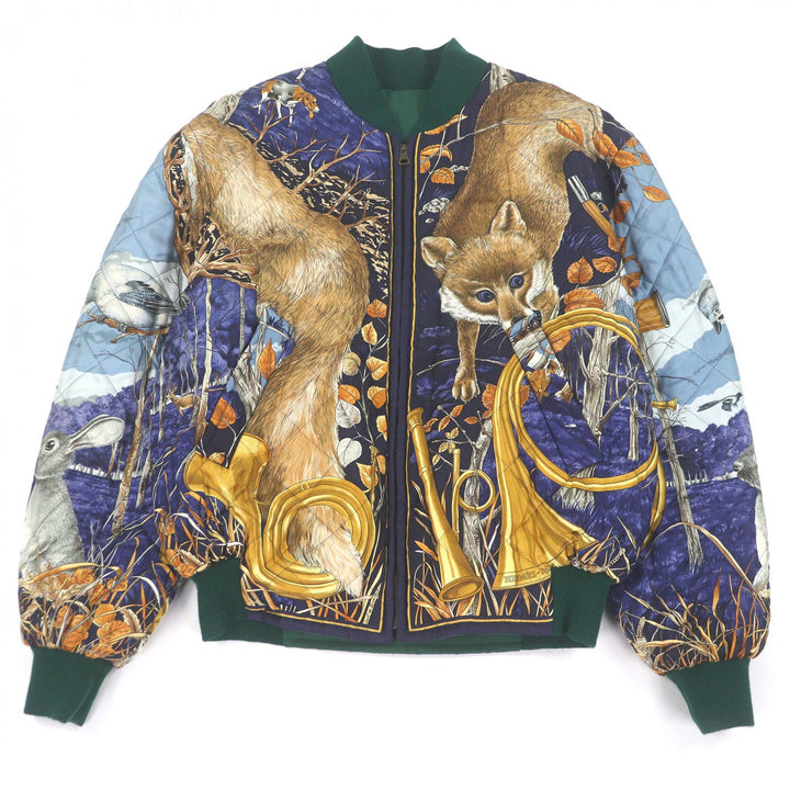 Excellent HERMES Jacket Quart de Parseveaux reversible bomber jacket