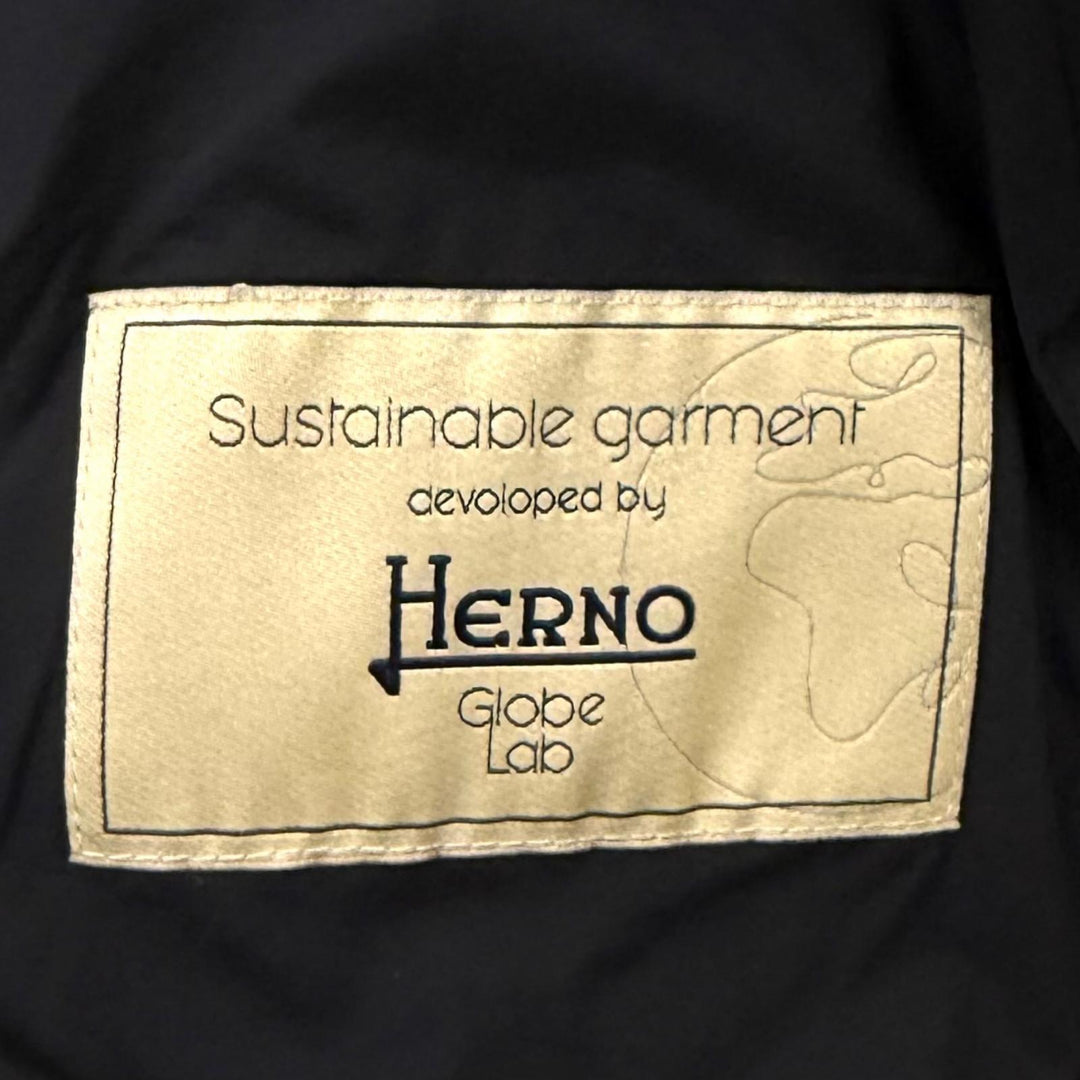 Great Herno down coat Hooded, wool-trimmed zip-up jacket black wool 42 PI001539D