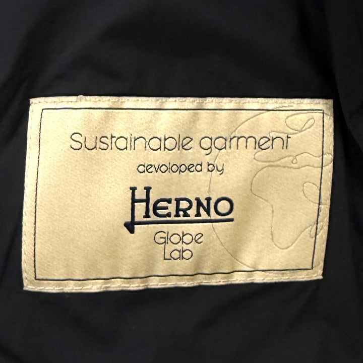 Great Herno down coat Hooded, wool-trimmed zip-up jacket black wool 42 PI001539D