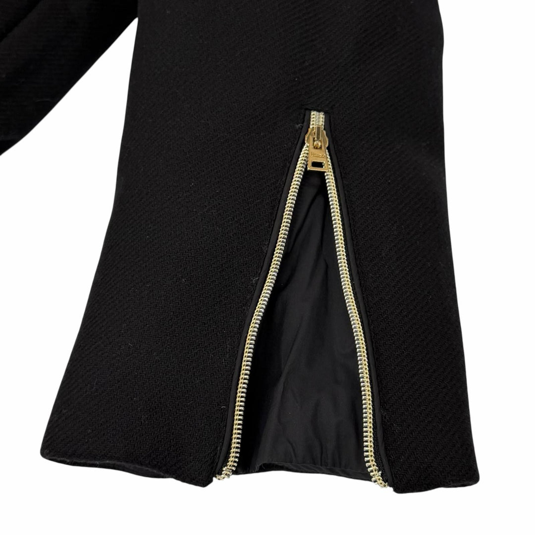Great Herno down coat Hooded, wool-trimmed zip-up jacket black wool 42 PI001539D