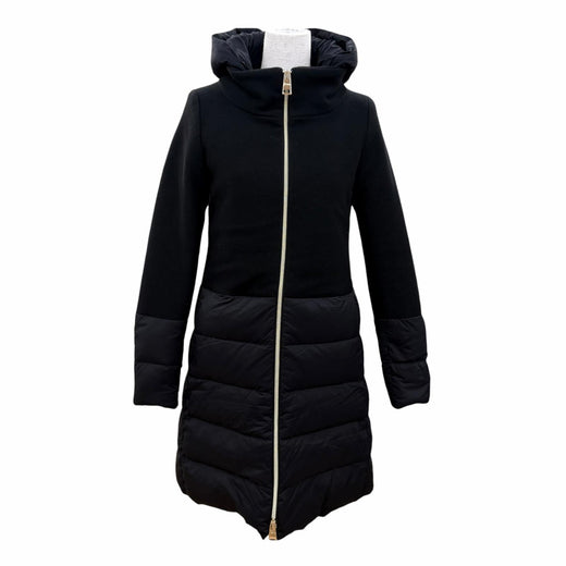 Great Herno down coat DIAGONAL WOOL AND NUAGE PARKA black wool Women 38 PI0848D