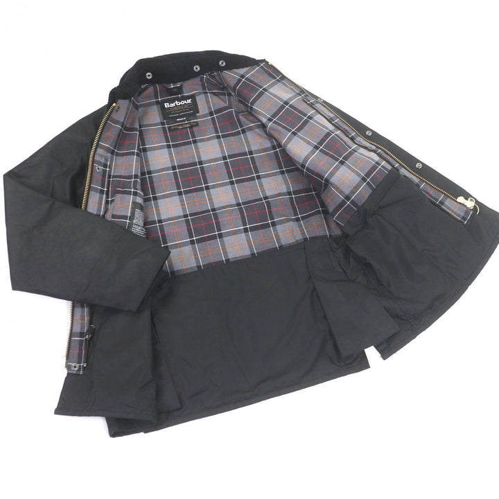 Great Barbour coat BEDALE Waxed jacket black cotton mens 38 252MWX0018