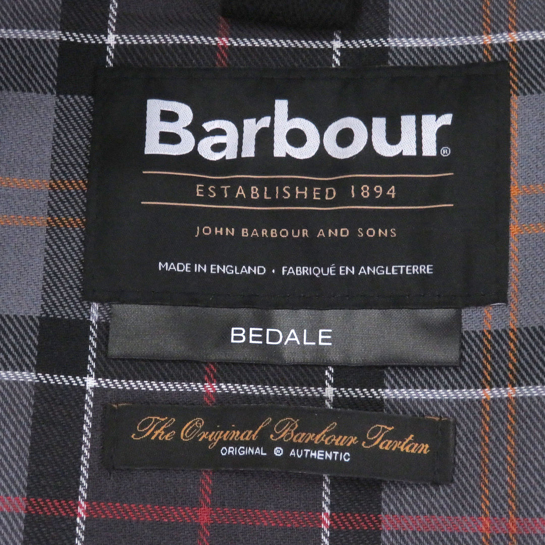 Great Barbour coat BEDALE Waxed jacket black cotton mens 38 252MWX0018