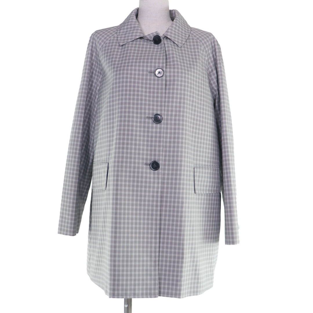Excellent THOM BROWNE coat Check Pattern gray Women 36 FOC834A-F0495-035