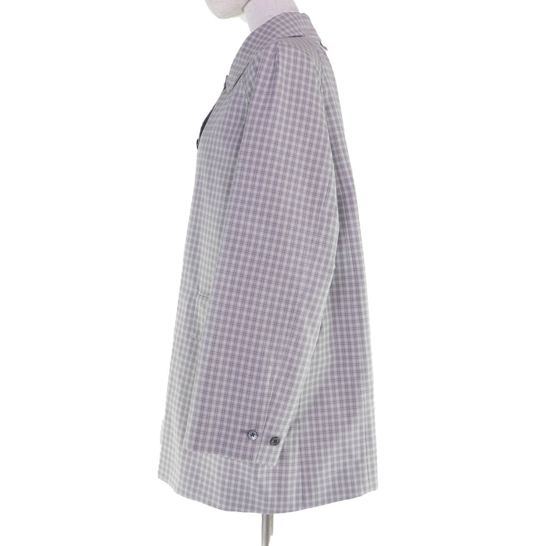 Excellent THOM BROWNE coat Check Pattern gray Women 36 FOC834A-F0495-035
