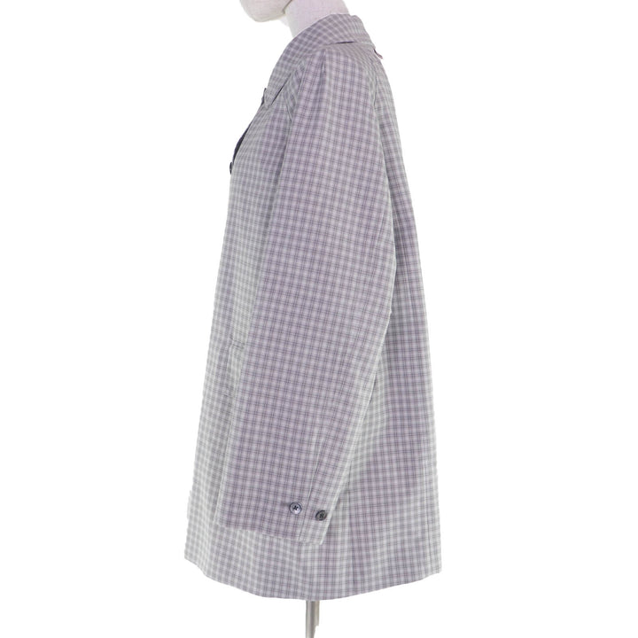 Excellent THOM BROWNE coat Check Pattern gray Women 36 FOC834A-F0495-035