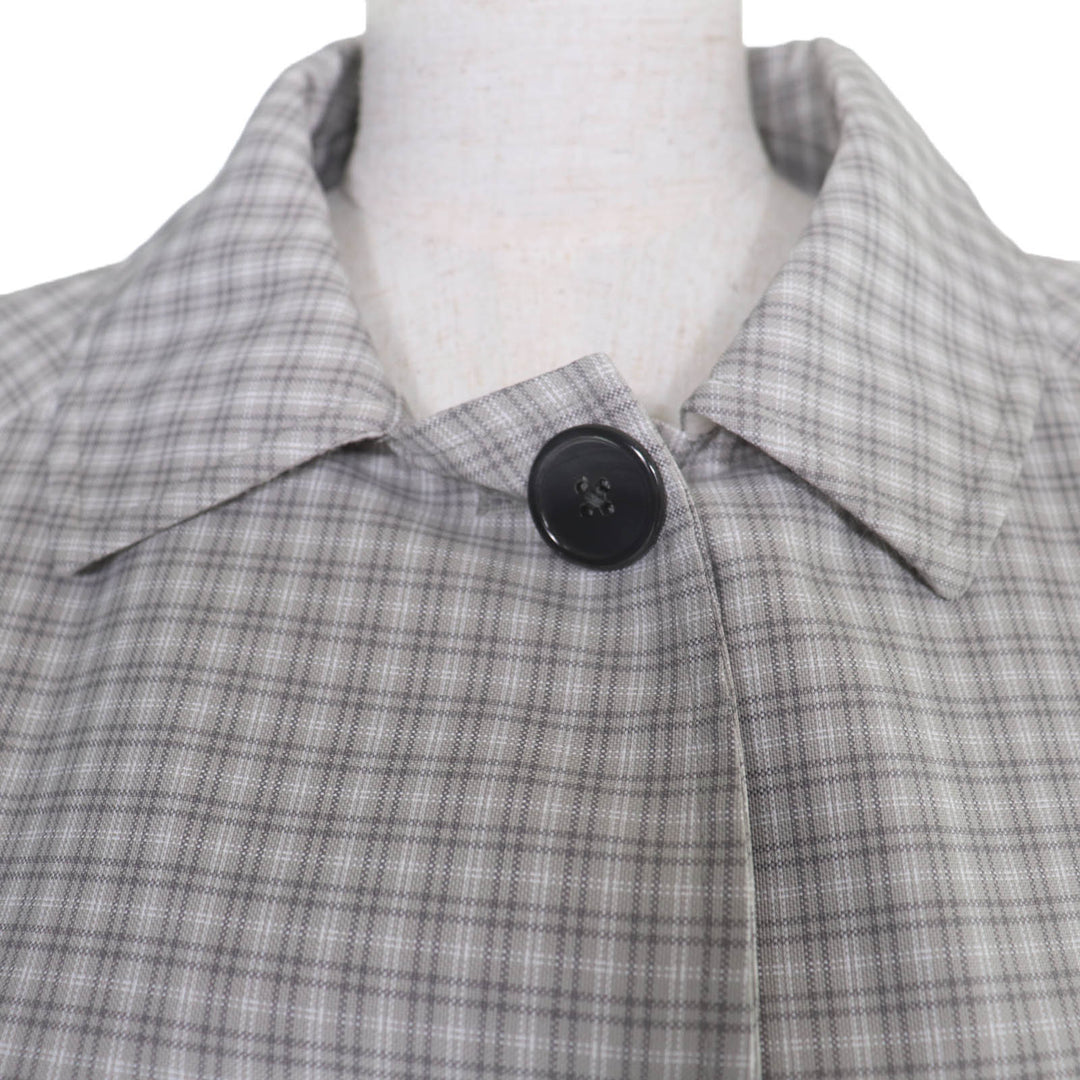 Excellent THOM BROWNE coat Check Pattern gray Women 36 FOC834A-F0495-035