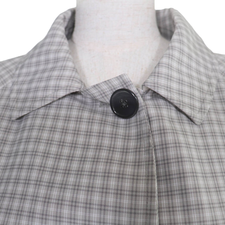 Excellent THOM BROWNE coat Check Pattern gray Women 36 FOC834A-F0495-035