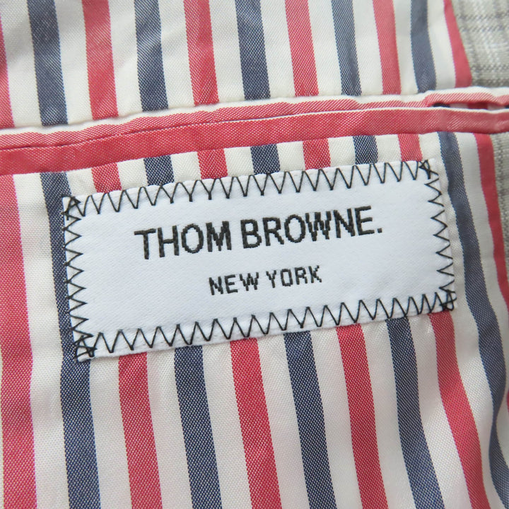 Excellent THOM BROWNE coat Check Pattern gray Women 36 FOC834A-F0495-035