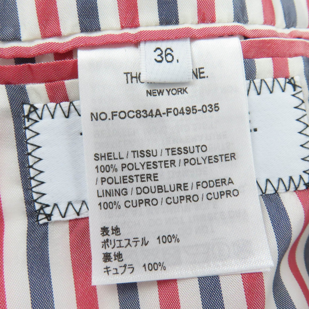 Excellent THOM BROWNE coat Check Pattern gray Women 36 FOC834A-F0495-035
