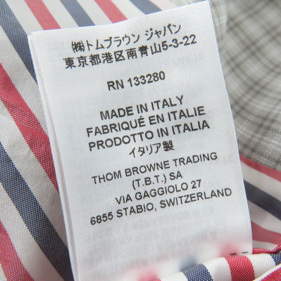 Excellent THOM BROWNE coat Check Pattern gray Women 36 FOC834A-F0495-035