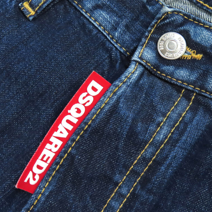 Discounted Great DSQUARED2 Denim pants RUN DAN JEAN Logo leather patch 44 S74LB0577