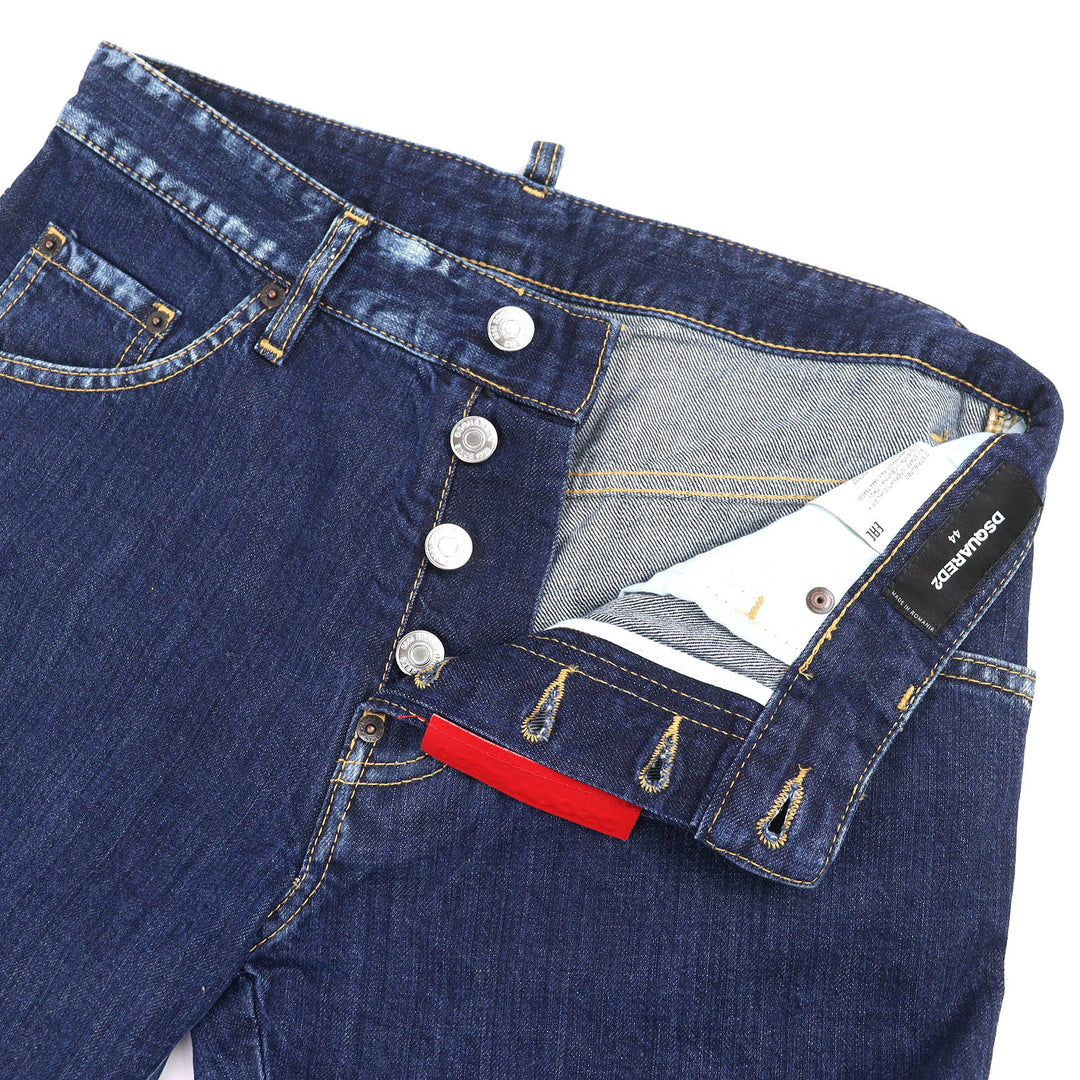 Discounted Great DSQUARED2 Denim pants RUN DAN JEAN Logo leather patch 44 S74LB0577