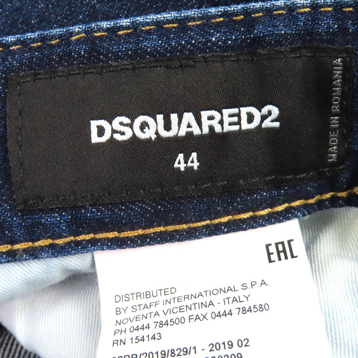 Discounted Great DSQUARED2 Denim pants RUN DAN JEAN Logo leather patch 44 S74LB0577