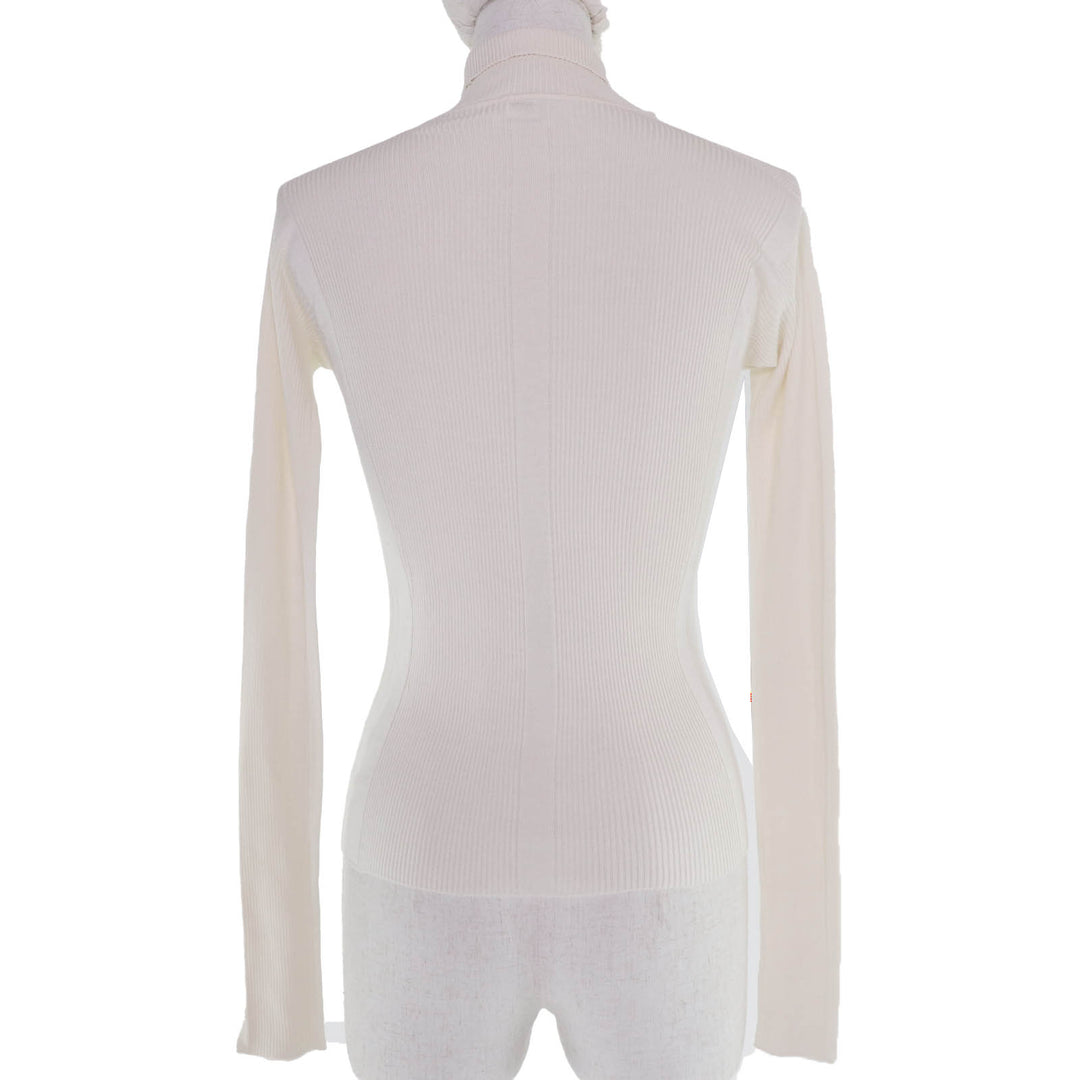 Excellent HERMES knit Caleche Embroidery Turtleneck Long Sleeve silk 36 4H2624D9