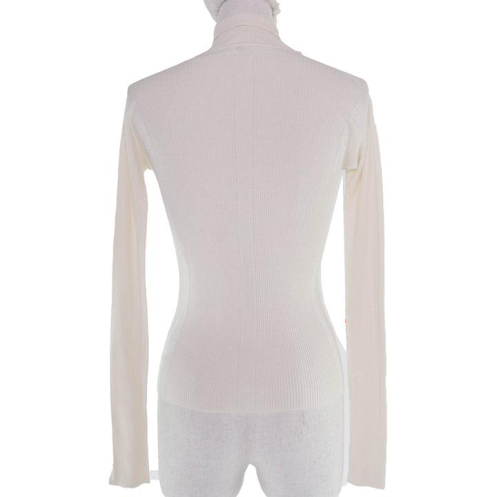 Excellent HERMES knit Caleche Embroidery Turtleneck Long Sleeve silk 36 4H2624D9